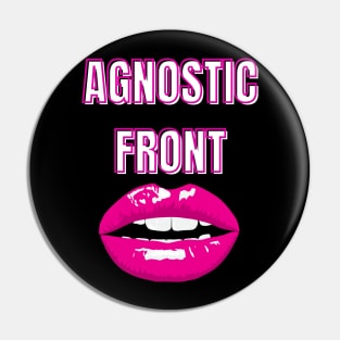 agnostic front red lips Pin