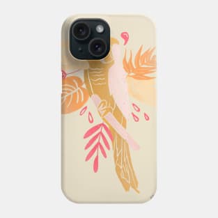 Tropical pink and peachy parrot Phone Case