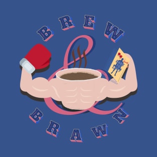 Coffee and reading - Brew and Brawn a strong cup of coffee with muscles holding a book T-Shirt