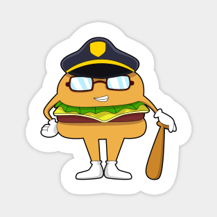 Burger as Police officer with Police hat Magnet