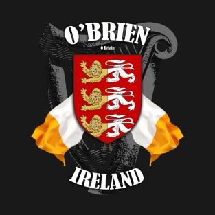 O'Brien Family Crest Ireland Coat of Arms and Irish Flags T-Shirt