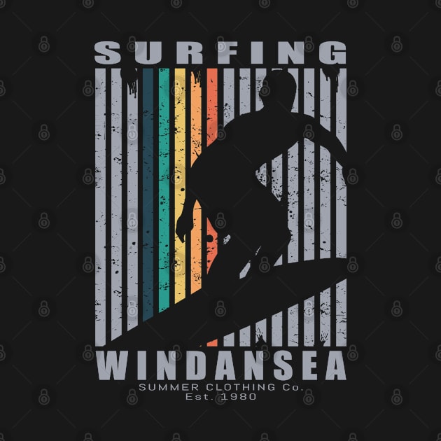 Windansea Surfing Beach Retro Surfing by Jas-Kei Designs