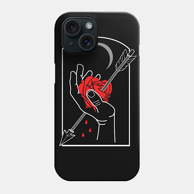 Arrow through the hand Phone Case by deadlydelicatedesigns