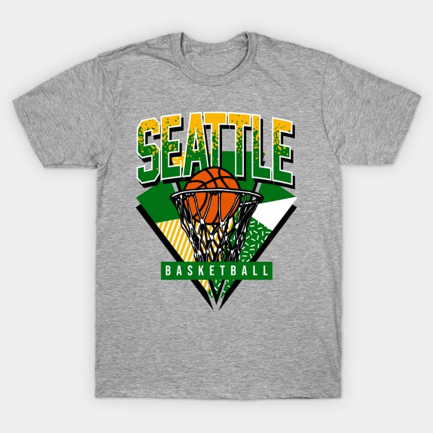 Seattle Sonics Supersonics Retro Basketball Logo Fan T Shirt