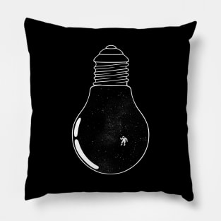 Gravity Astronaut Black and White Lightbulb by Tobe Fonseca Pillow