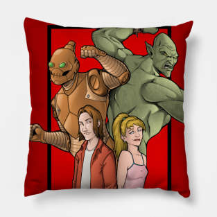 robot monster girl Pillow