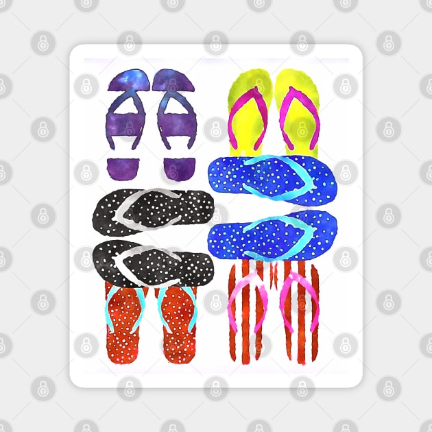 Flip Flops of Summer Magnet by BJG Abstract Arts 