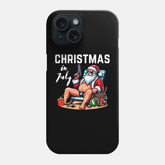 Christmas In July Santa Phone Case by Etopix