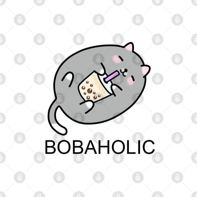 Grey Chubby Boba Cat Needs More Boba! by SirBobalot