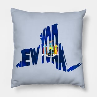 New York Typo Map Pillow