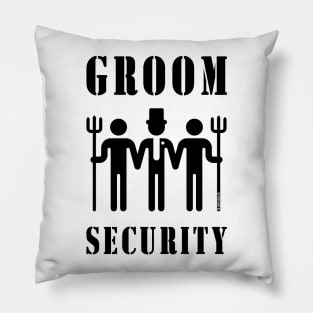 Groom Security (Bachelor Party / Stag Night / Black) Pillow