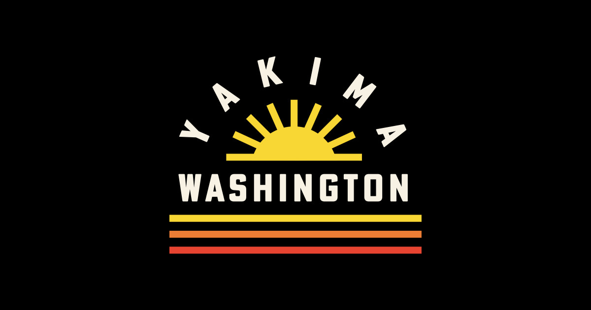 Yakima Washington Retro Vintage Stripes Sunset Yakima Sticker