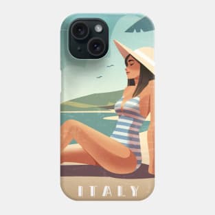 Italy - Boho Retro travel poster Phone Case