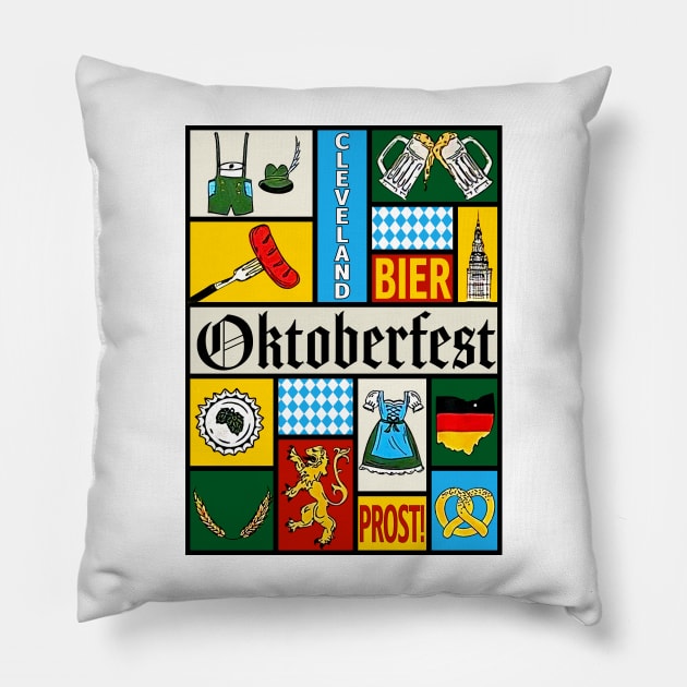 Prost! Beer Pretzel Lover Oktoberfest Festival 2023 Drinking Pillow by JennyArtist