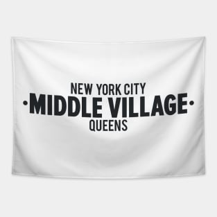 Middle Village Queens Logo - A Minimalist Tribute to Suburban Serenity Tapestry