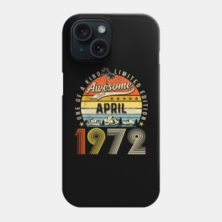 Awesome Since April 1972 Vintage 51st Birthday Phone Case