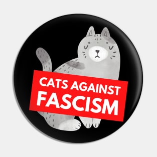 Cats Against Fascism (Charcoal) Pin