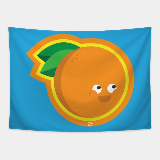 Hello Orange Tapestry by dhartist