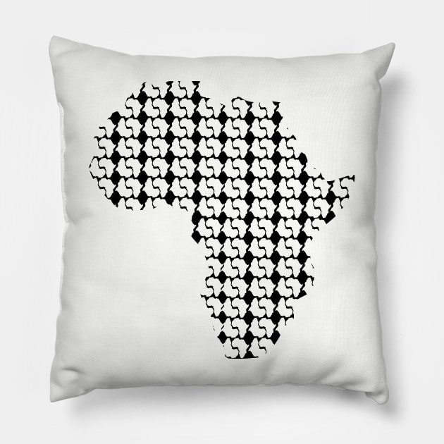 Africa Map in Geometric Pattern Pillow by scotch