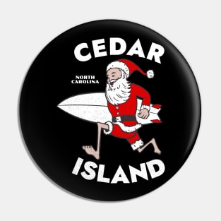 Cedar Island, NC Christmas Vacationing Skiing Santa Pin