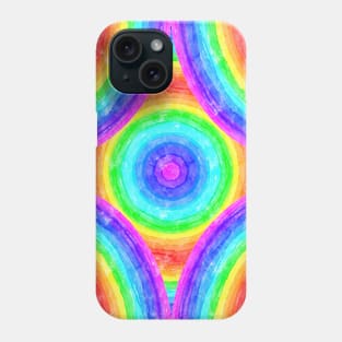 Rainbow bull eye pattern tile Phone Case