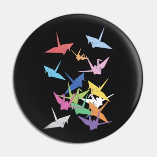 Rainbow of paper cranes Pin