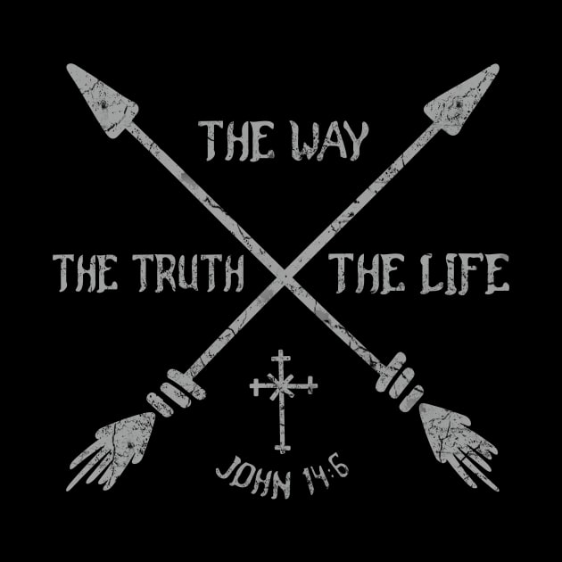 The Way, the Truth and the Life from John 14:6, Boho style with white text by Selah Shop