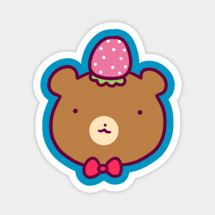 Strawberry Bear Face Magnet