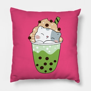 cute cat sleeping on ice cream Pillow