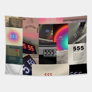 555 angel number aesthetic collage Tapestry