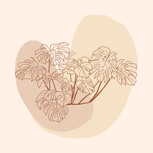 Bohemian Monstera Plant Illustration by Gush Art Studio 1