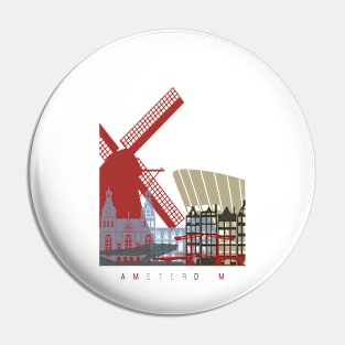 Amsterdam skyline poster Pin