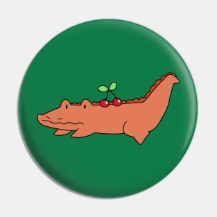 Cherry Crocodile Pin