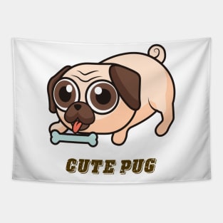 Cute pug lover Tapestry