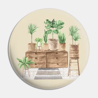 Boho Green Houseplants Pin