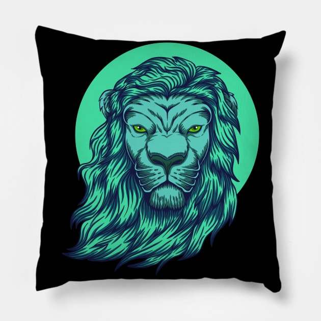 Green Lion Pillow by CandD