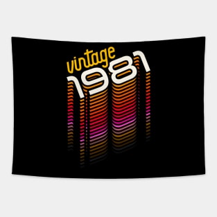 Vintage Made in 1981 ))(( Retro Birthday Year Gift Tapestry