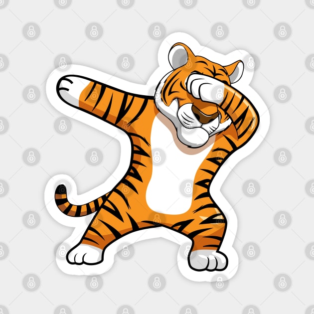 Dabbing Tiger Football Mascot Magnet by BDAZ