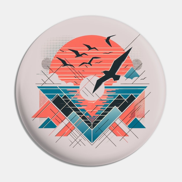 Geometric sunset Pin by ViaSabo