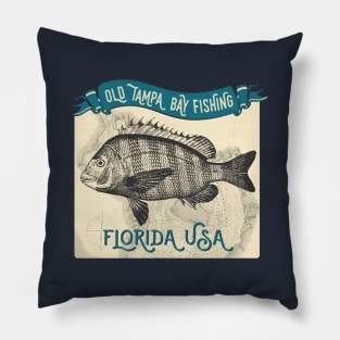 Old Tampa Bay Fishing Sheepshead Pillow