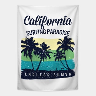 California Surfing Paradise Tapestry