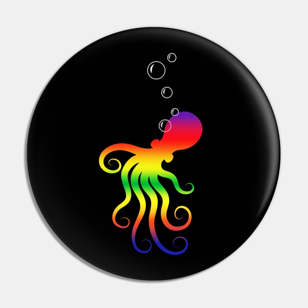 Rainbow Octopus Pin by tsign703