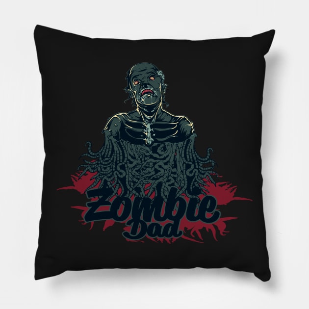 Zombie Dad Pillow by Dark Planet Tees