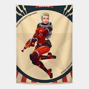 Soviet Space Girl Tapestry