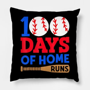 100 Days Of Home Runs Happy 100 Days Of School Pillow