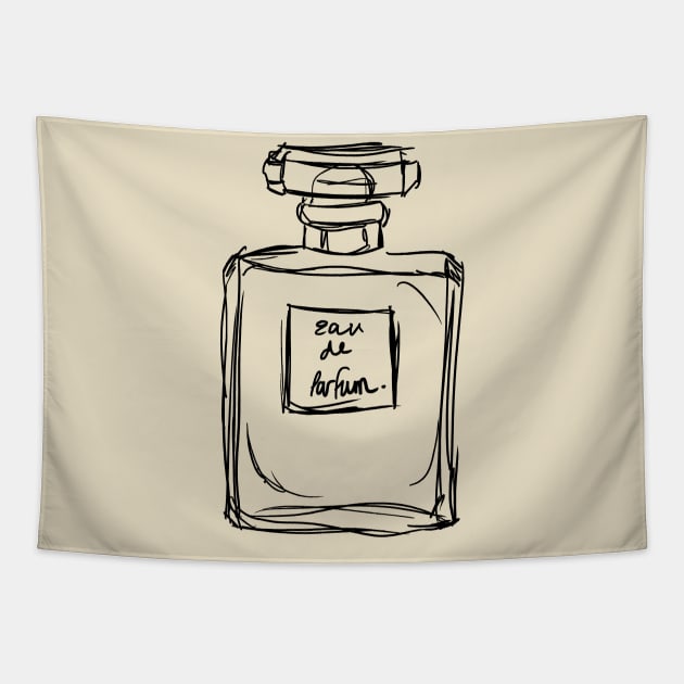 Classic Perfume Bottle Illustration Tapestry by BeautyMeow