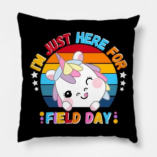 I'm Just Here For Field Day Unicorn Cute Unicorn Pillow