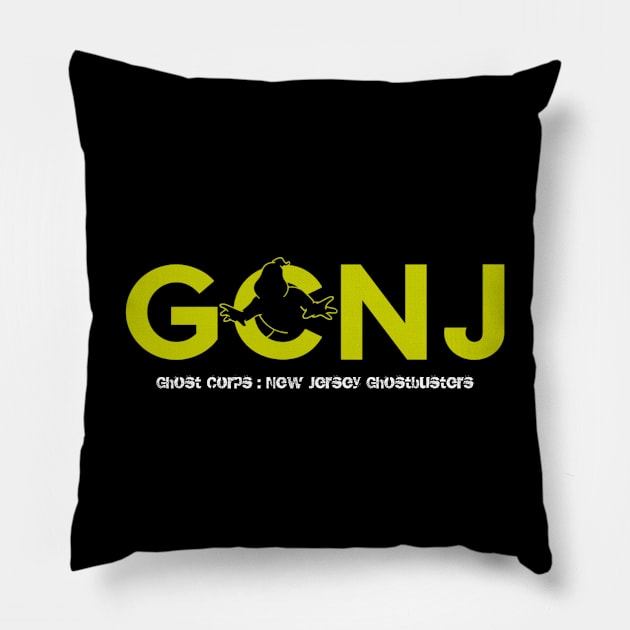 GCNJ yellow graphic Pillow by GCNJ- Ghostbusters New Jersey