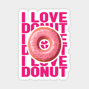 Pink donut illustration with text Magnet