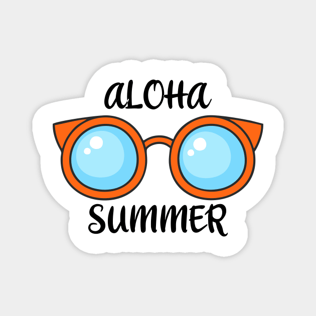 Aloha summer hello summer Magnet by Typography Dose